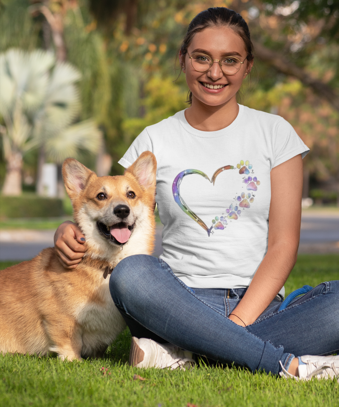 Playera personalizada para dama. Love Huellitas