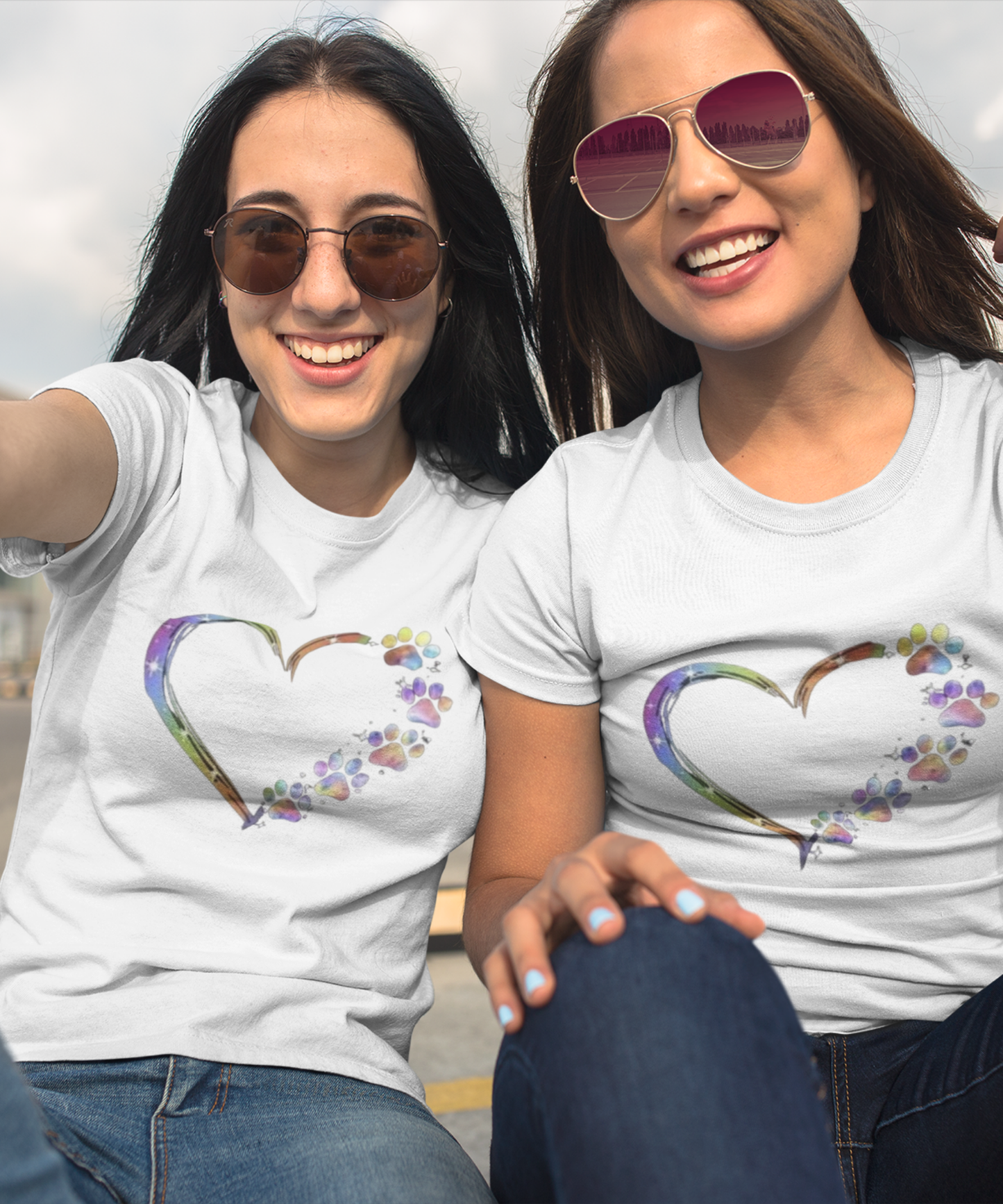 Playera personalizada para dama. Love Huellitas