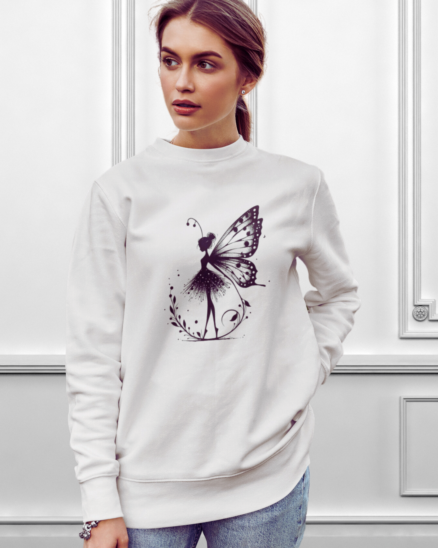 Sudadera Blanca Personalizada Dama. Hada mágica