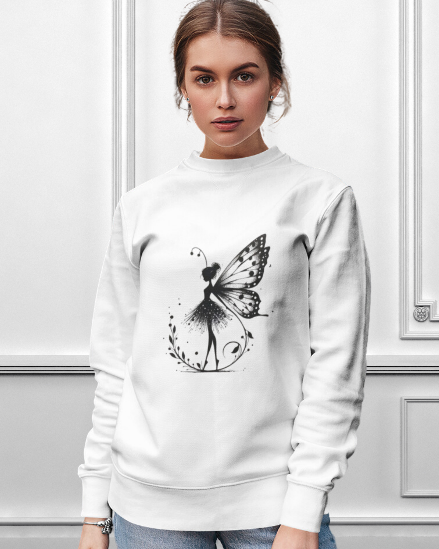 Sudadera Blanca Personalizada Dama. Hada mágica