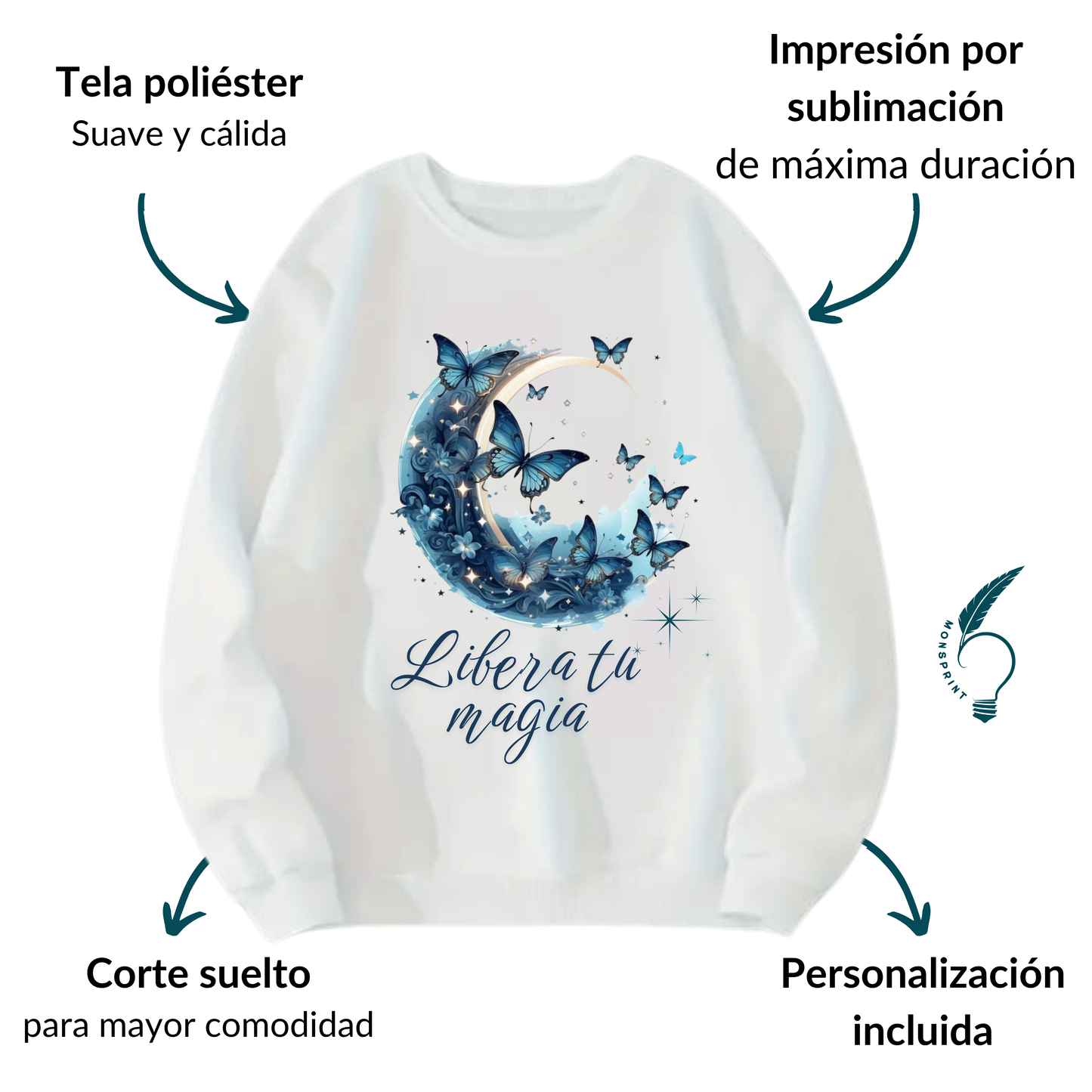 Sudadera blanca Personalizada. Libera tu magia