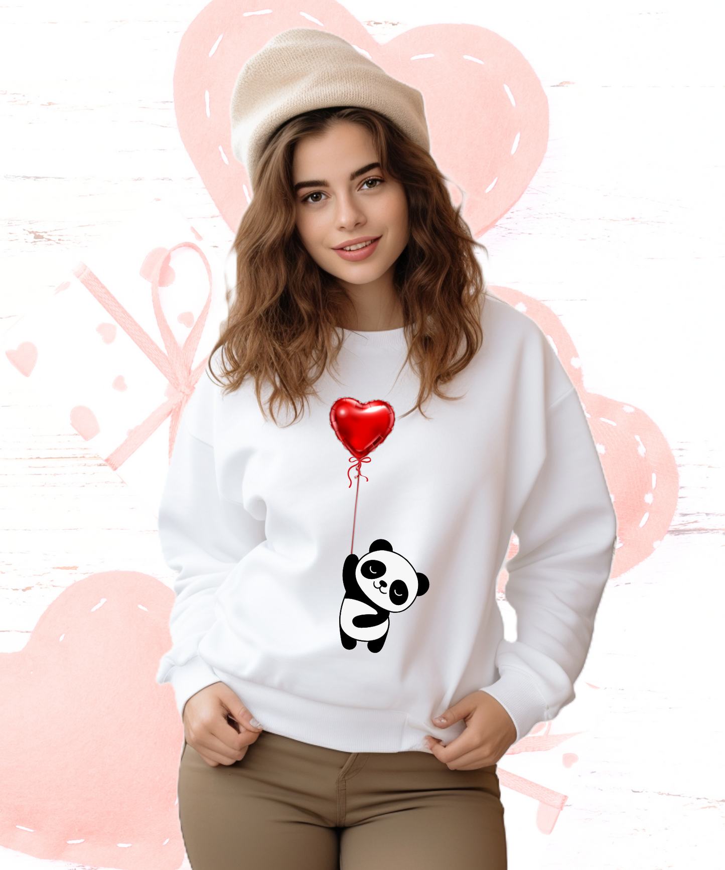 Sudadera blanca Personalizada. Osito panda soñador