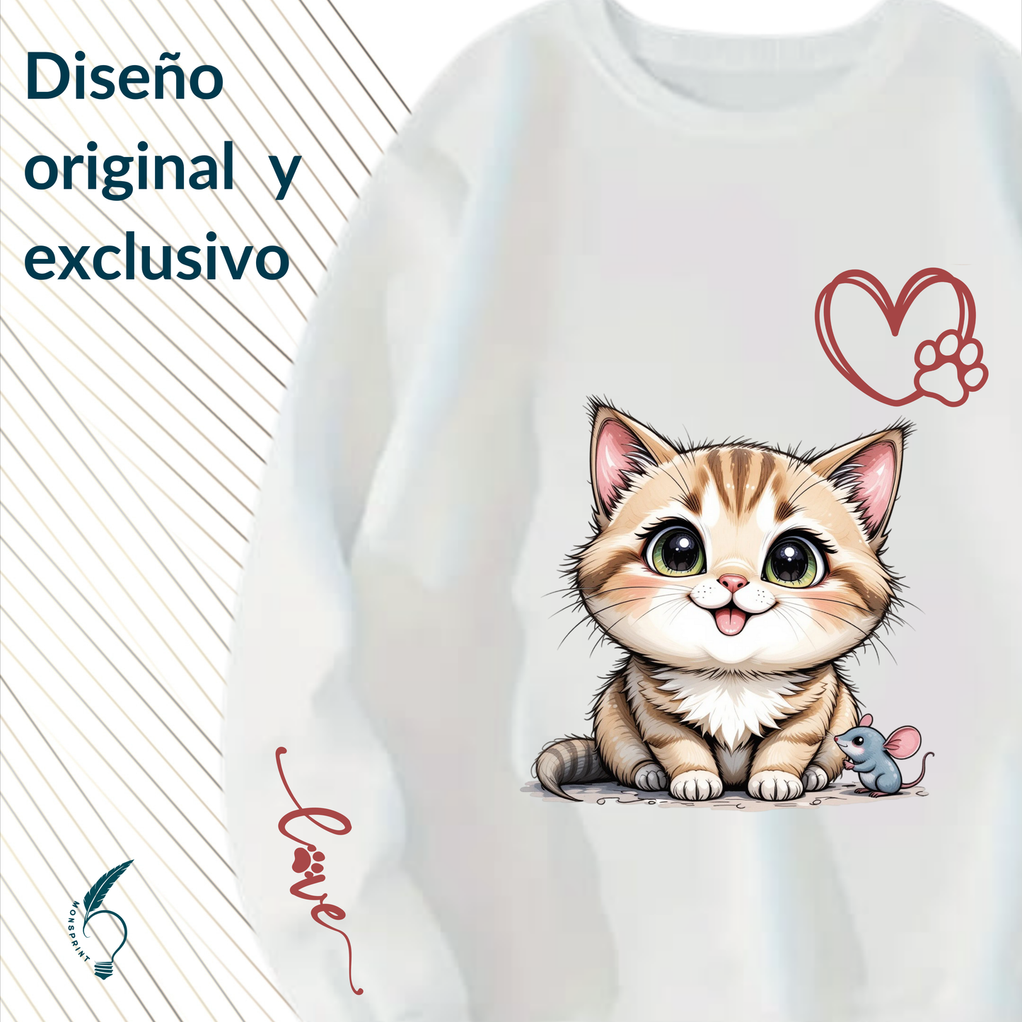 Sudadera personalizada para dama. Gatito love