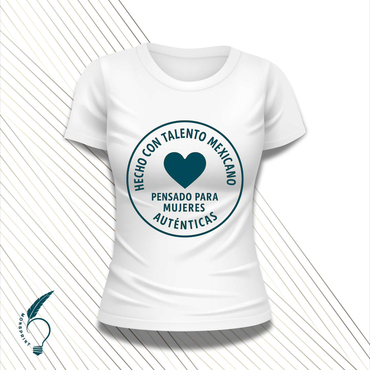Playera Blanca para Mujer con Diseño de Corazones “Love” – Personalizada, Estilo Romántico y Casual | Monsprint