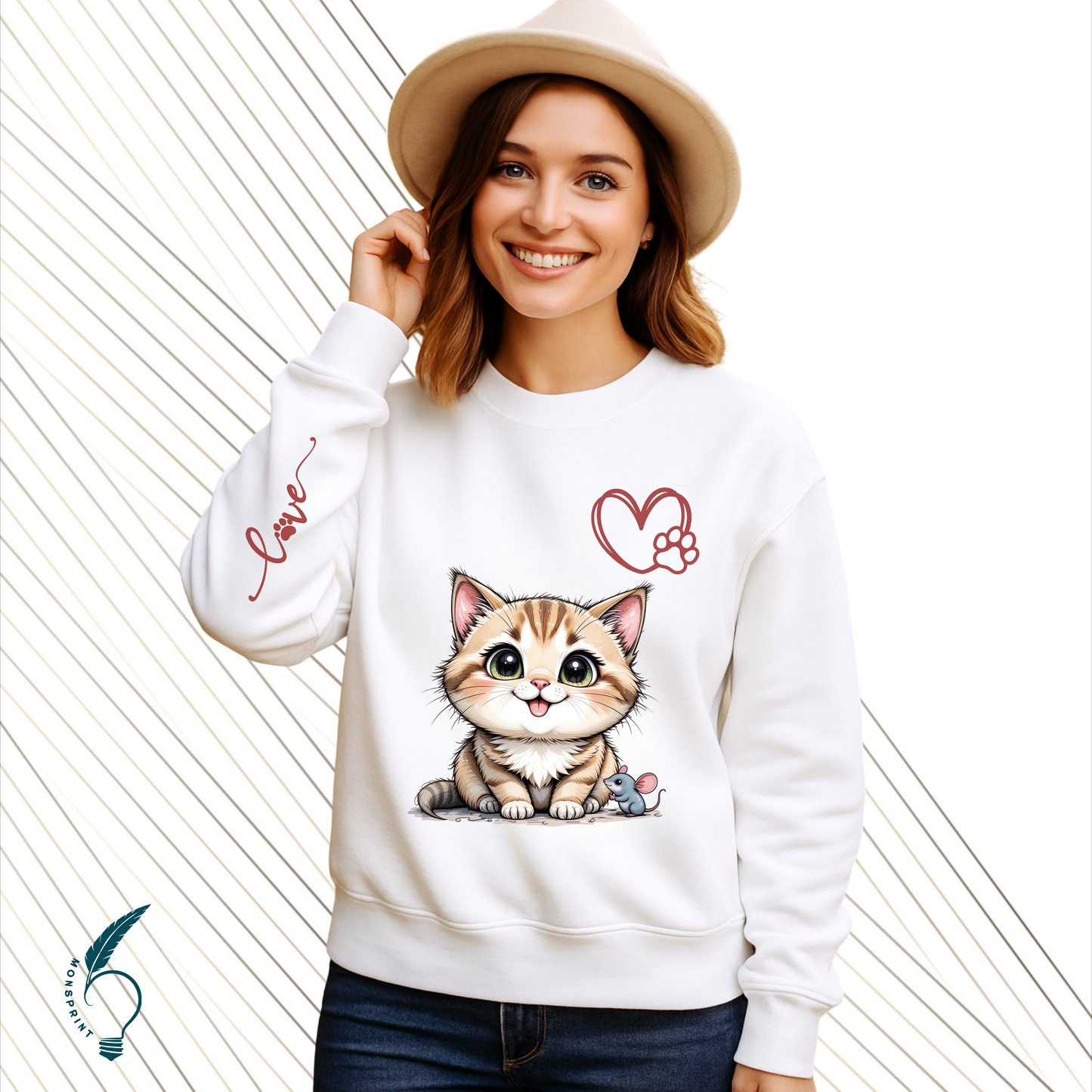 Sudadera personalizada para dama. Gatito love