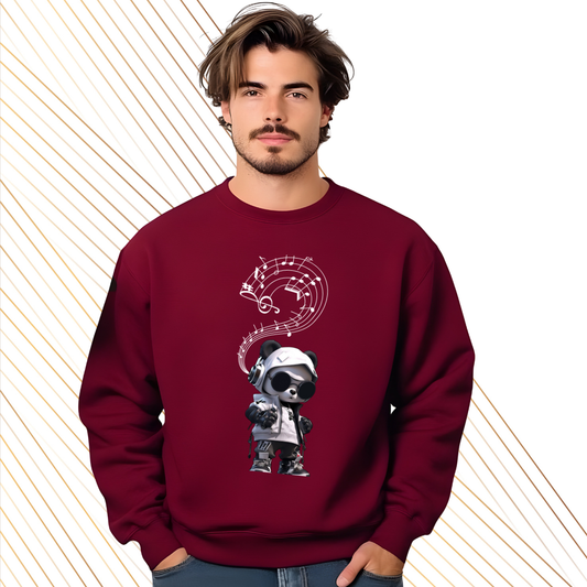 Sudadera Panda Urbano – Diseño Musical Bordó | Monsprint