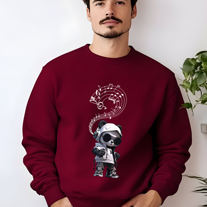 Sudadera Panda Urbano – Diseño Musical Bordó | Monsprint