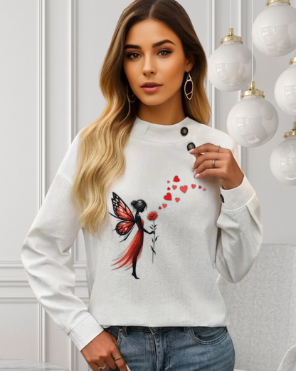 Blusa blanca con botones. Hada mágica. Personalizable