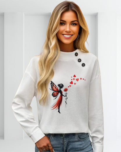 Blusa blanca con botones. Hada mágica. Personalizable