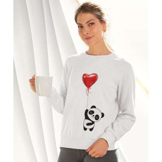 Sudadera Personalizada Dama. San Valentín. Panda Adorable