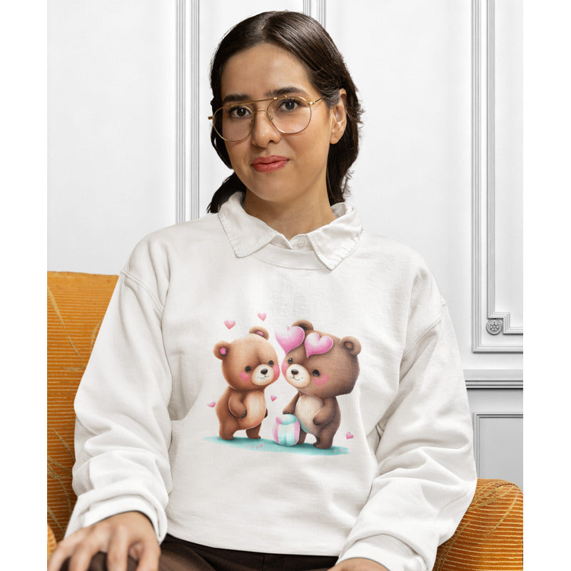 Sudadera Personalizada Dama. San Valentín. Ositos Tiernos