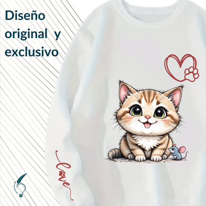 Sudadera personalizada para dama. Gatito love