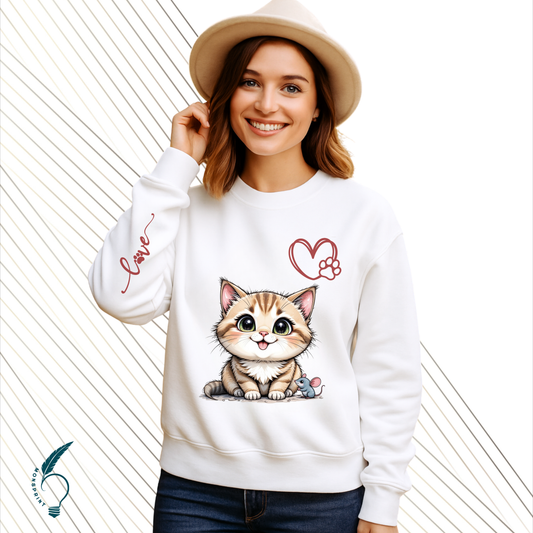 Sudadera personalizada para dama. Gatito love