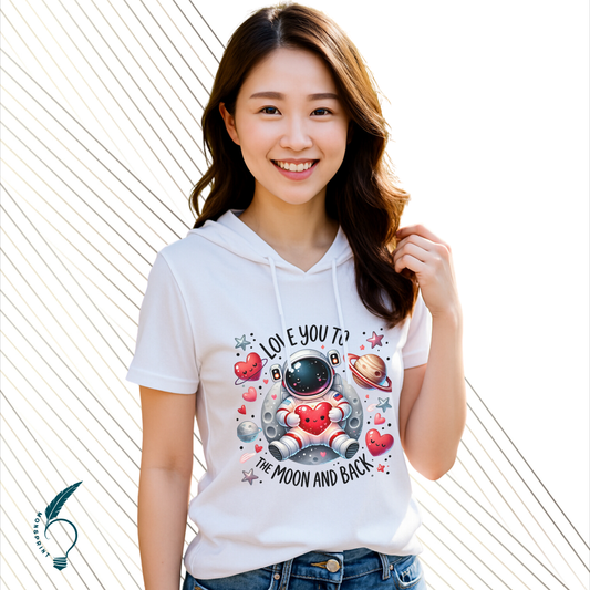 Blusa Mujer Astronauta “Love You to the Moon and Back” – Personalizable, Casual, Romántica | Monsprint
